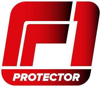 Rood en zwart logo met de tekst "F1 PROTECTOR".